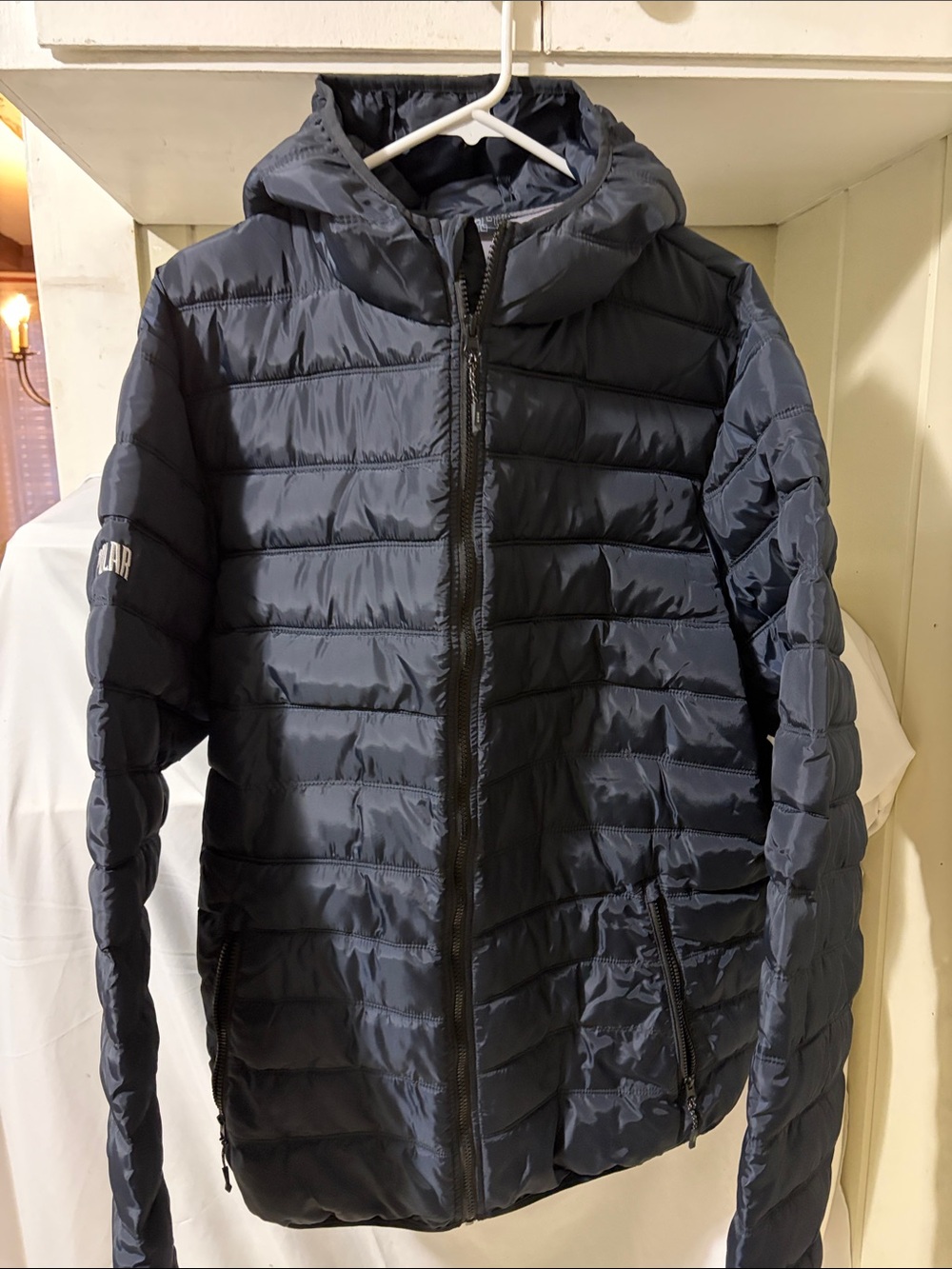 Men's XL Navy Puffer Jacket with Hood